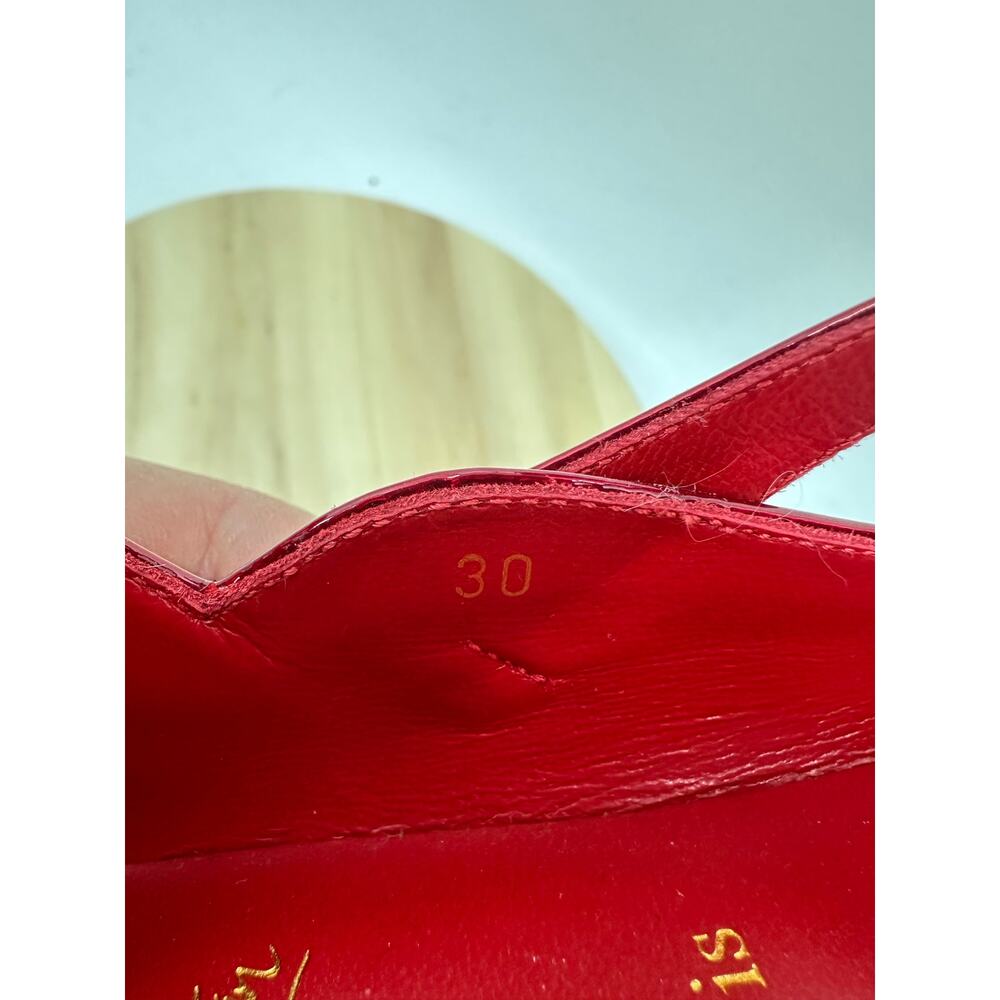 Christian Louboutin Melodie Girls Ballerina Flats Shoes 30 - 13 Red Holidays - Picture 10 of 10
